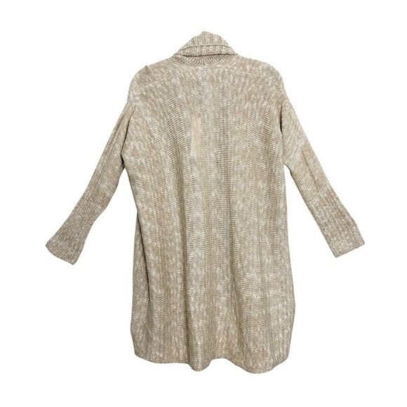 Love Stitch Draped Lapel Open Cardigan in Tan / White - OS - NWT - Picture 2 of 5